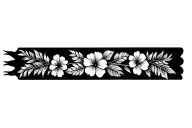 Vertical floral arm band tattoo with the Ōhiʻa lehua flowers, and polynesian outlines.  tattoo design idea