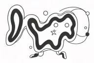 Galaxy Space black tattoo design idea