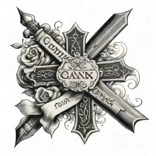 My grandparents name and death dates - John Calvin cox jr 9•9•2020 and Mary Ann bowers 12•30•2020 with an cross  tattoo design idea