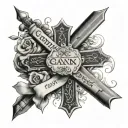 My grandparents name and death dates - John Calvin cox jr 9•9•2020 and Mary Ann bowers 12•30•2020 with an cross  tattoo design idea