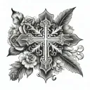 My grandparents name and death dates - John Calvin cox jr 9•9•2020 and Mary Ann bowers 12•30•2020 with an cross  tattoo design idea