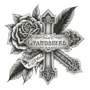 My grandparents name and death dates - John Calvin cox jr 9•9•2020 and Mary Ann bowers 12•30•2020 with an cross  tattoo design idea