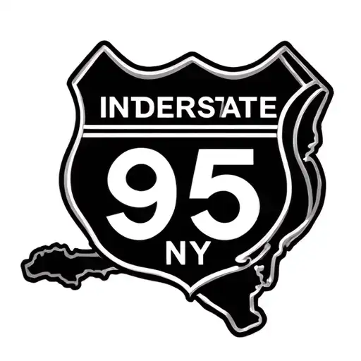 interstate 95 sign with NJ state and FL state outlines inside tattoo design idea