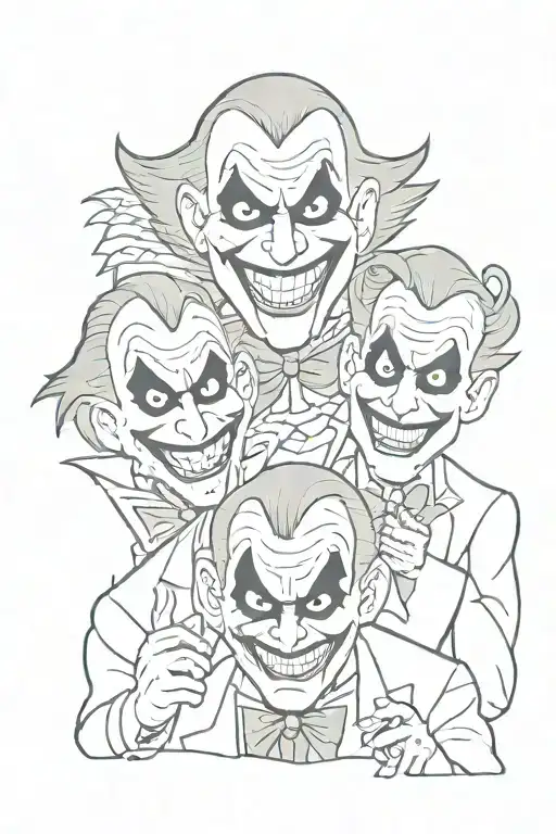 three joker from batman the animated series  tattoo design idea