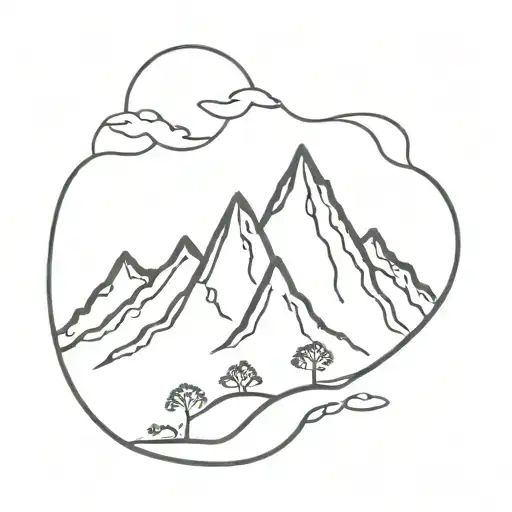 solitude in the mountains  tattoo design idea