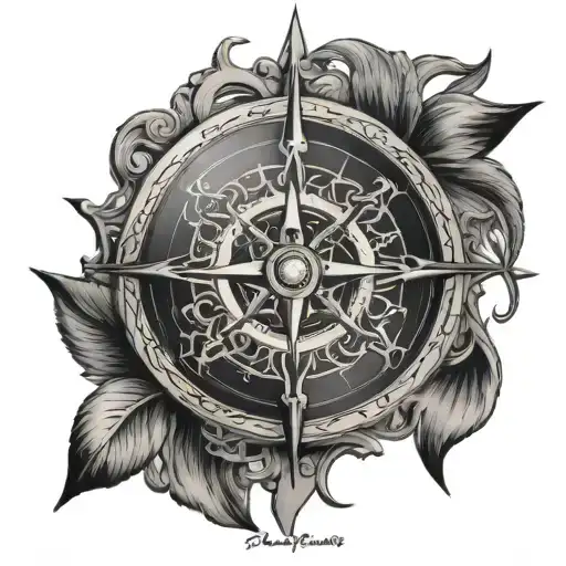 viking compass tattoo design idea
