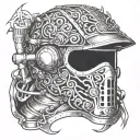 welding hood tattoo design idea