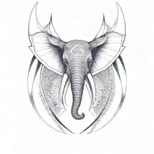 African elaphant totem tattoo design idea