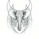 African elaphant totem tattoo design idea