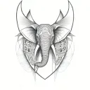 African elaphant totem tattoo design idea