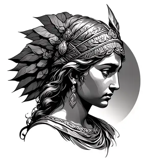 Athena Goddess tattoo design idea