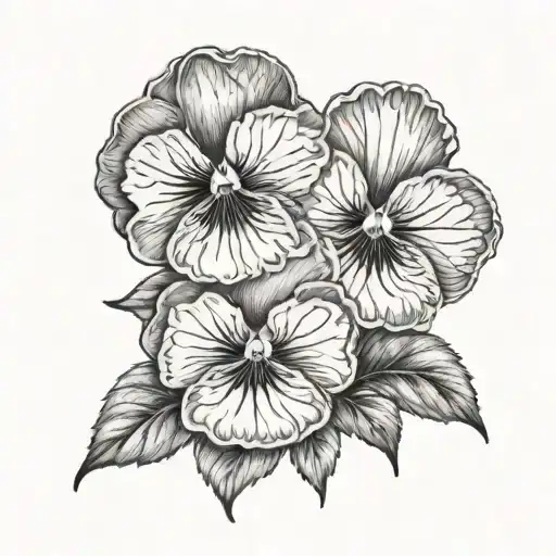 pansies t d v tattoo design idea