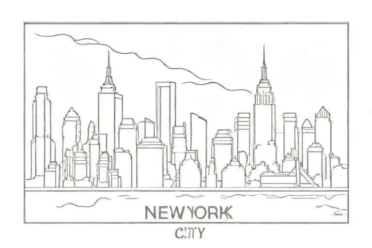 New York City skyline tattoo design idea