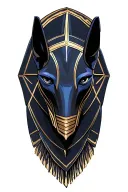 anubis with blues tattoo design idea