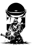 welder working tattoo design idea