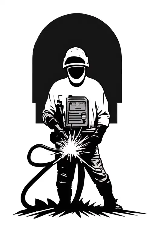 welder working tattoo design idea