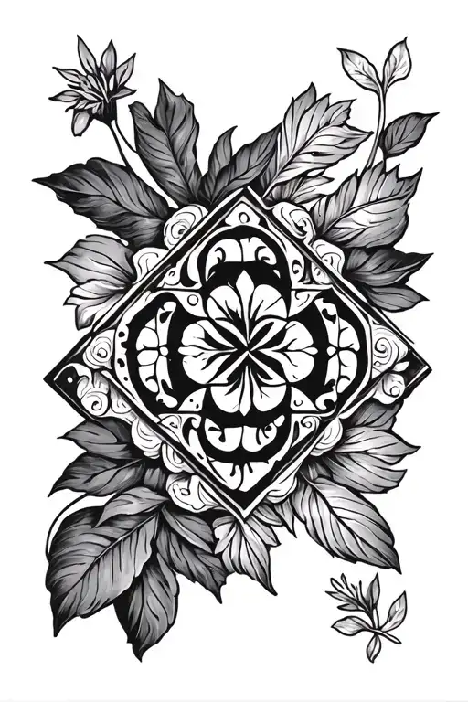 micro realism minimal style tattoo incorporating portuguese tiles tattoo design idea