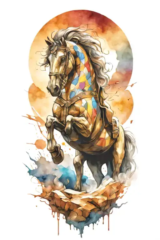 odysseus and trojan horse tattoo design idea