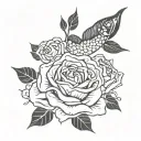 coi fish roses tattoo design idea