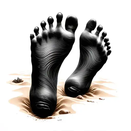 Footprints In The Sand tattoo design idea