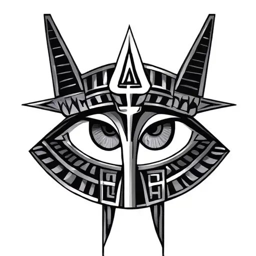 Anubis, Eye de Horus and Cruz de Ankh tattoo design idea