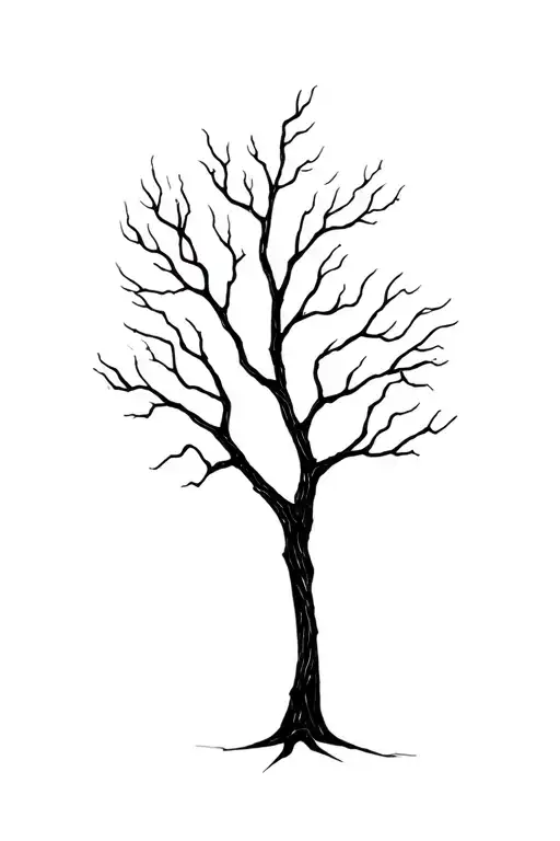dead walnut tree tattoo design idea