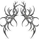 Smooth, branching lines like soft energy veins. Organic and calm, no shading, natural anatomical flow. tattoo design idea