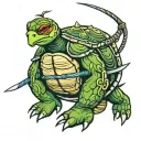 turtle ninja warrior tattoo design idea