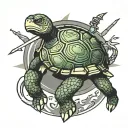 turtle ninja warrior tattoo design idea