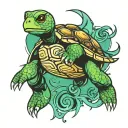 turtle ninja warrior tattoo design idea