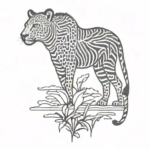 safari south africa tattoo design idea