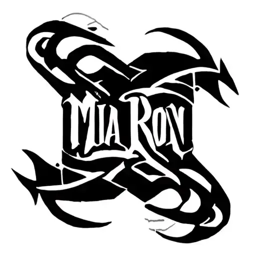 "Mia Ron" name intertwined tattoo design idea