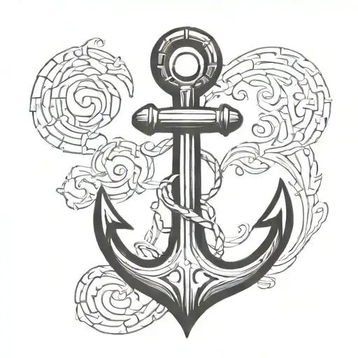 detailed anchor tattoo tattoo design idea