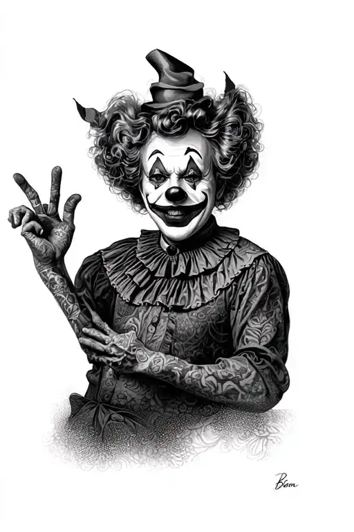 Beno with the Yokeer clown tattoo design idea