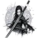 Cyberpunk Katana tattoo design idea