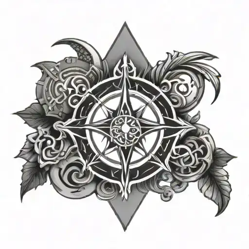 religious symbols tattoo design idea