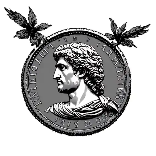 marcus aurelius roman coin tattoo design idea