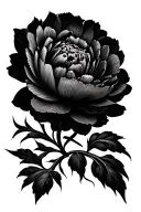 Blackwork Peony Mandala tattoo design idea