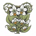 tree roots forming snow drop flower tattoo design idea