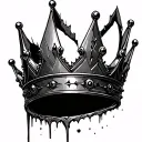 broken crown negative shade tattoo design idea
