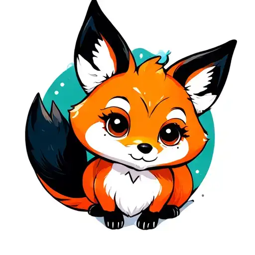 baby Fox sitting tattoo design idea