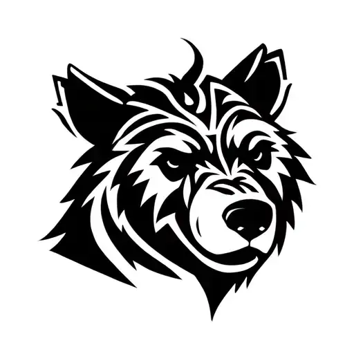 Norse bear head looking forward tattoo design idea