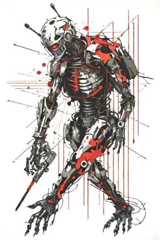 necromancer raising androids tattoo design idea