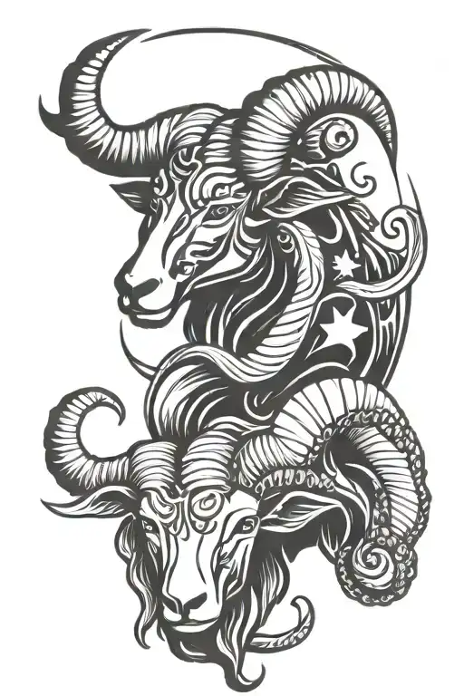 Aries Taurus zodiac symbol tattoo design idea