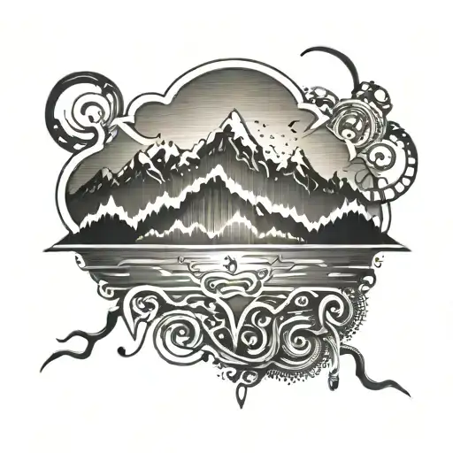 A detailed heartbeat line with four strong peaks for the living boys and three faint peaks for the stillborn boys tattoo design idea