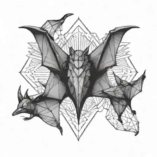 fruit bat wings tattoo design idea