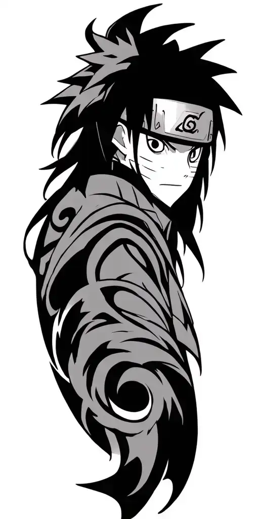 tribal anime sleeve tattoo naruto tattoo design idea