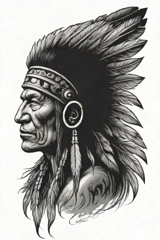 indian chief tattoo tattoo design idea