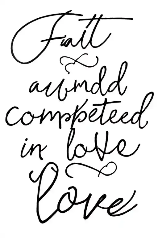 Written by Fate and Completed in Love in writing along the spine tattoo design idea