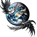 time heaven earth hell tattoo design idea